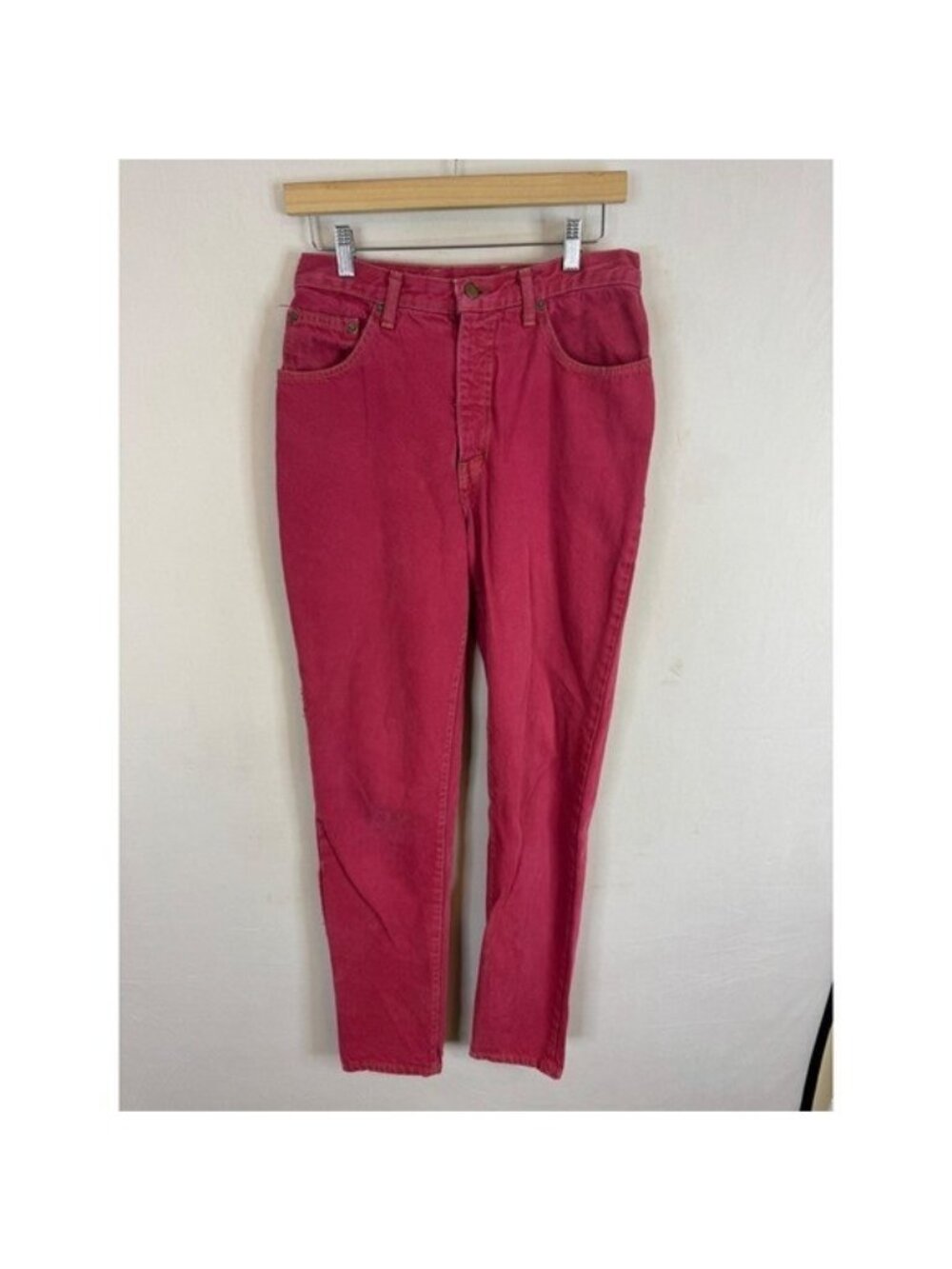 Vintage Guess Jeans Georges Marciano Pink Red High Waisted Tapered Denim 30X32